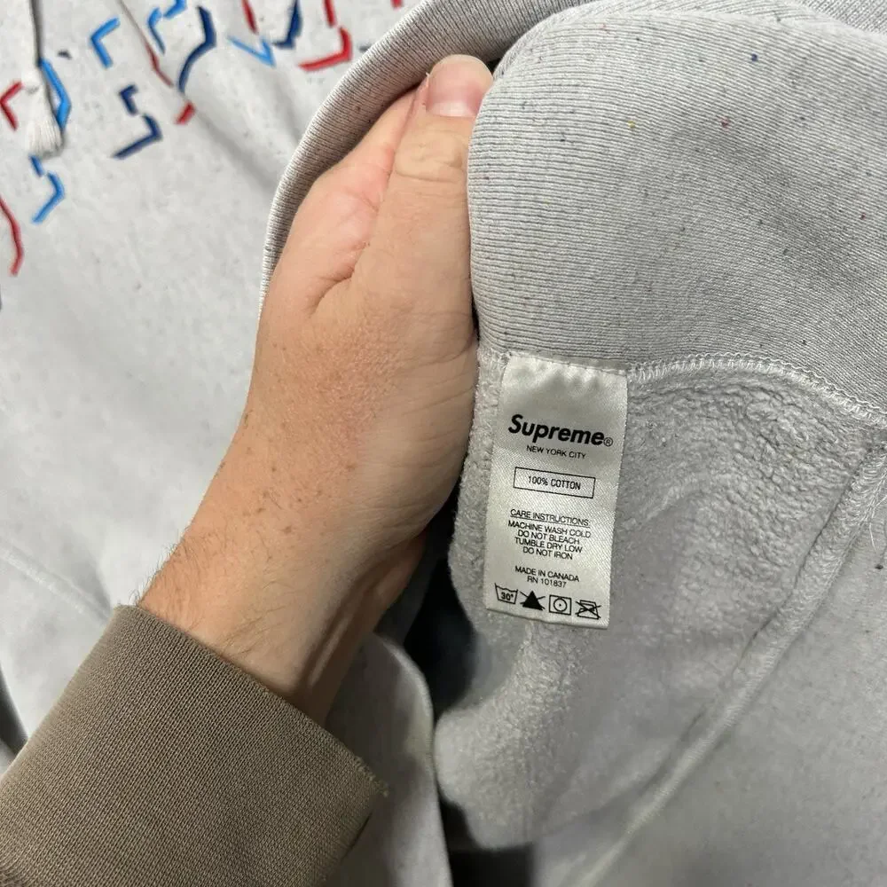 Supreme Drop Shadow Hooded Sweatshirt “Heather Gray” FW20 - Picture 9 of 11